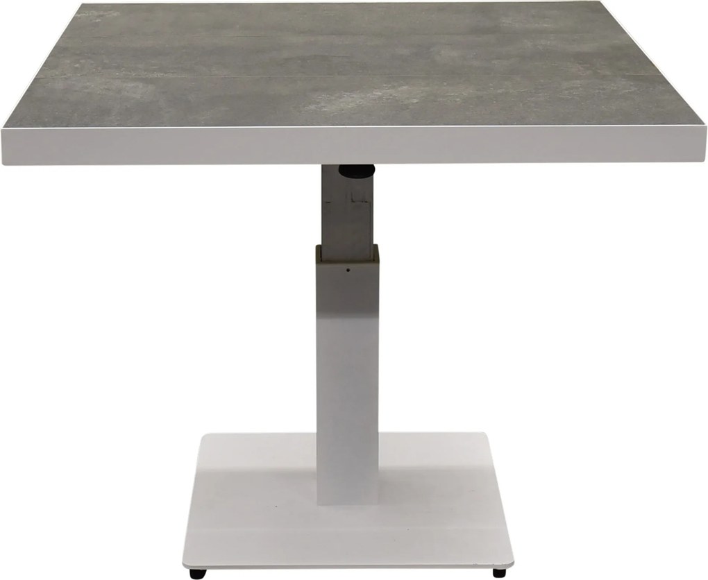 San Sebastian lounge dining tuintafel 90x90xH46-H71 cm in hoogte verstelbaar wit