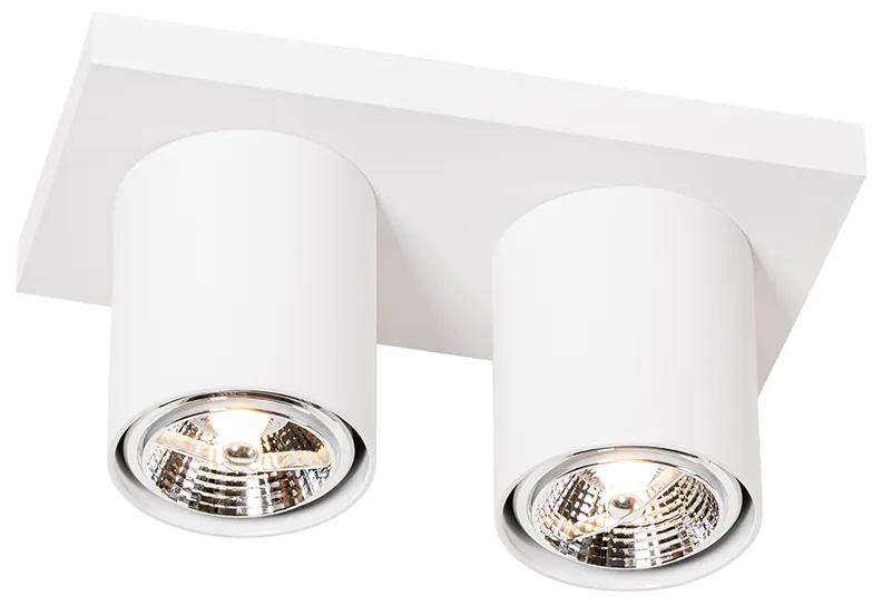 Moderne plafondSpot / Opbouwspot / Plafondspot wit 2-lichts - Tubo Modern GU10 Binnenverlichting Lamp