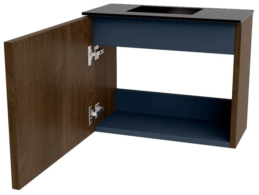 Mondiaz Joya 50cm toiletmeubel walnut met wastafel faye links 1 kraangat urban