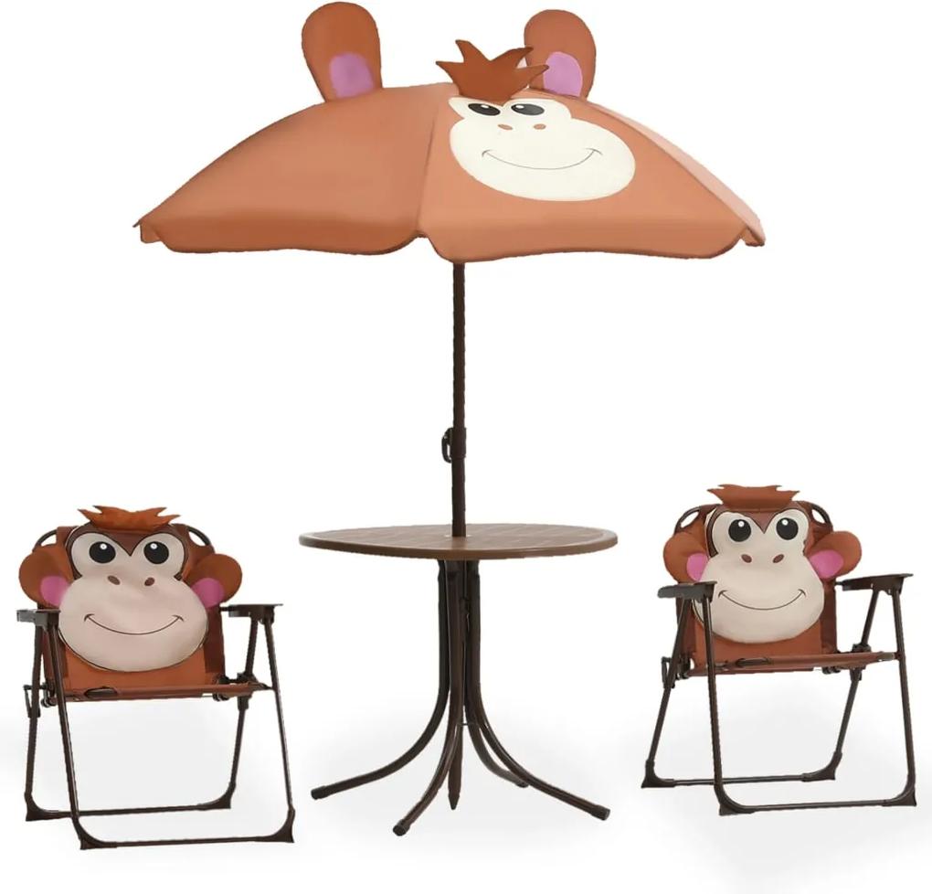3-delige Bistroset voor kinderen met parasol bruin