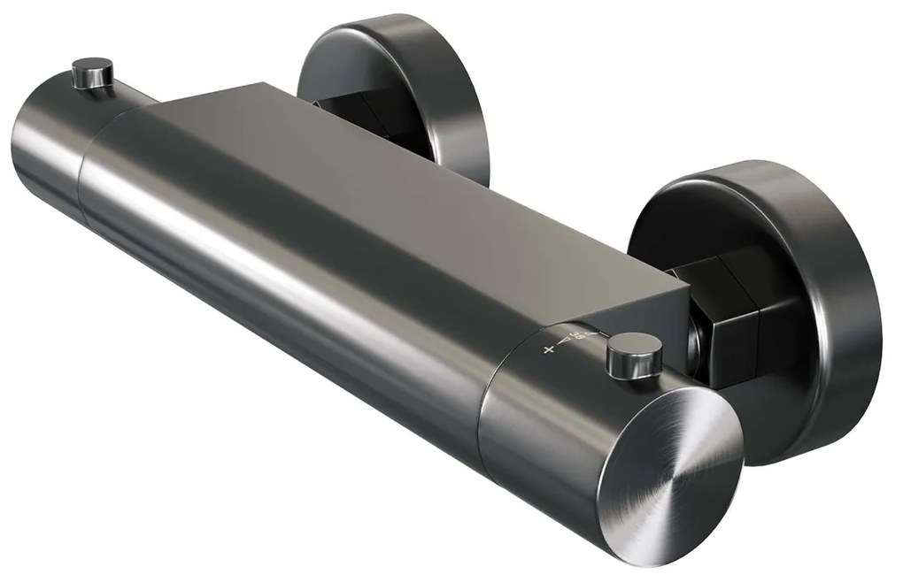 Brauer Gunmetal Edition thermostatische doucheset met glijstang en 3 standen handdouche gunmetal geborsteld PVD