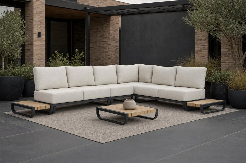 Hoek loungeset 6 personen Aluminium Grijs Lifestyle Garden Furniture Venice