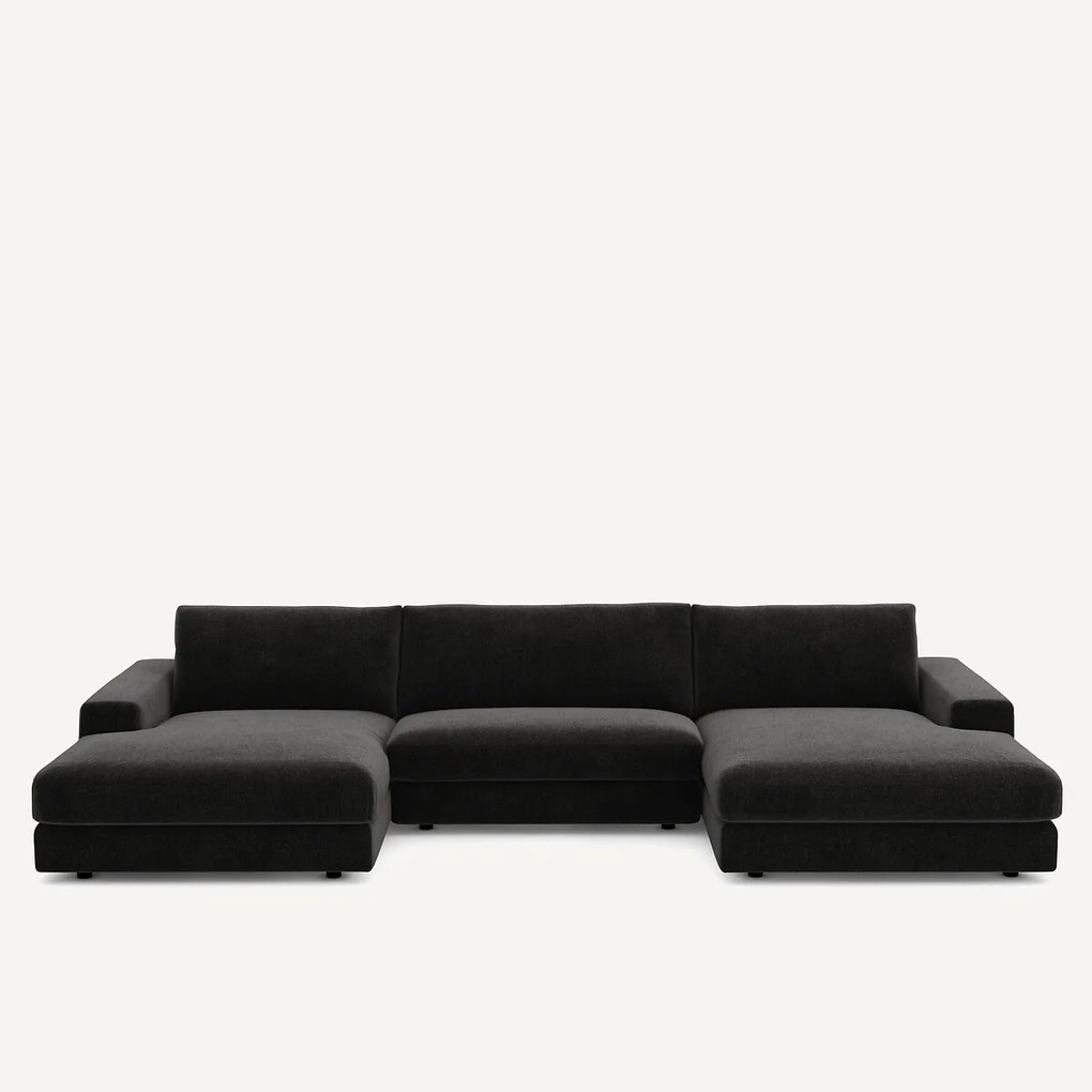 5-zits panoramabank fluweel chenille, Skander