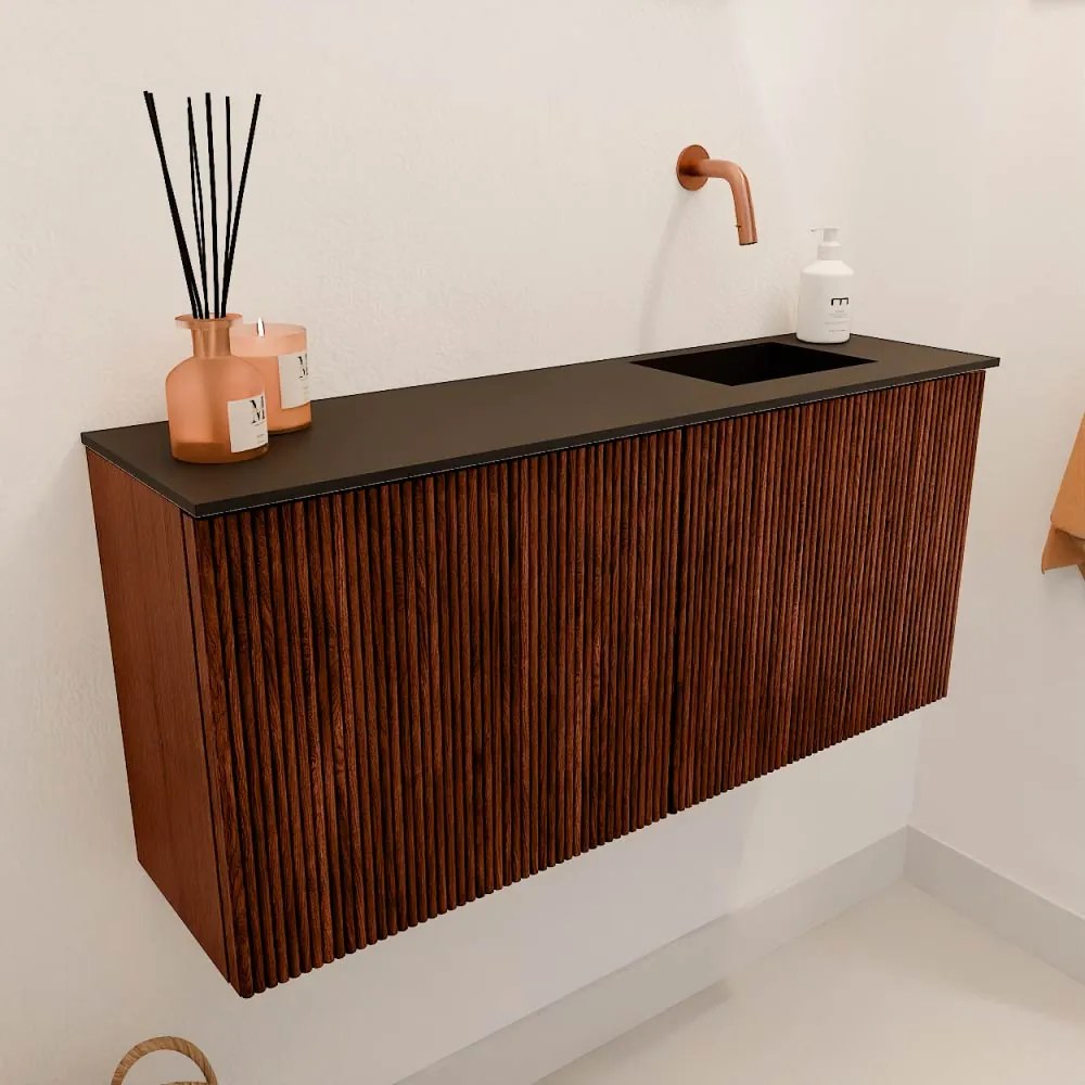 Mondiaz Joya 90cm toiletmeubel ruby met wastafel faye rechts zonder kraangat urban