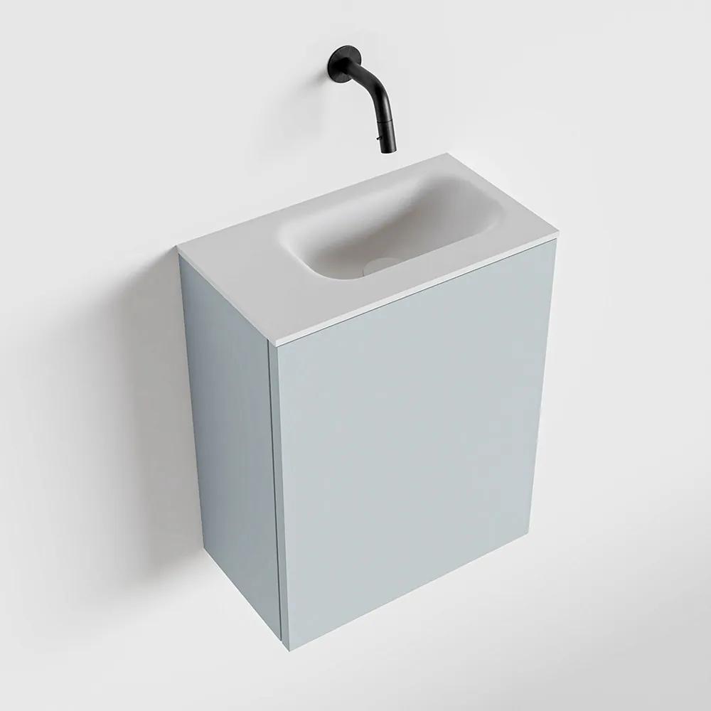 Zaro Polly toiletmeubel 40cm clay met witte wastafel zonder kraangat rechts