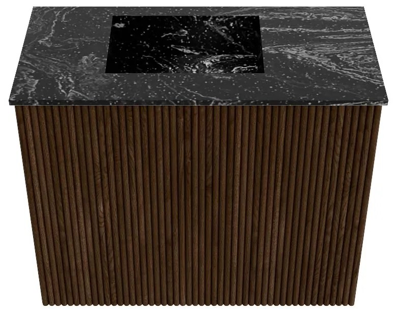 Mondiaz Joya DLux 50cm toiletmeubel walnut met wastafel faye links zonder kraangat lava