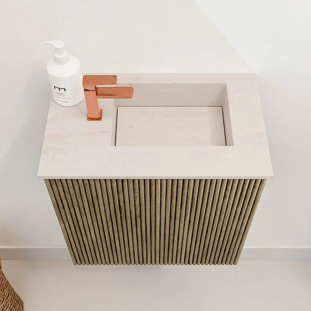 Mondiaz Joya DLux 40cm toiletmeubel dusk met wastafel faye rechts 1 kraangat meli