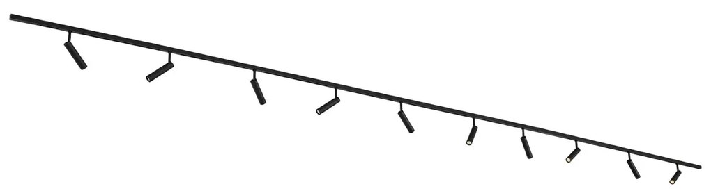 Modern railsysteem met 10 Spot / Opbouwspot / Plafondspots zwart 1-fase - Slimline Uzzy G9 Binnenverlichting Lamp