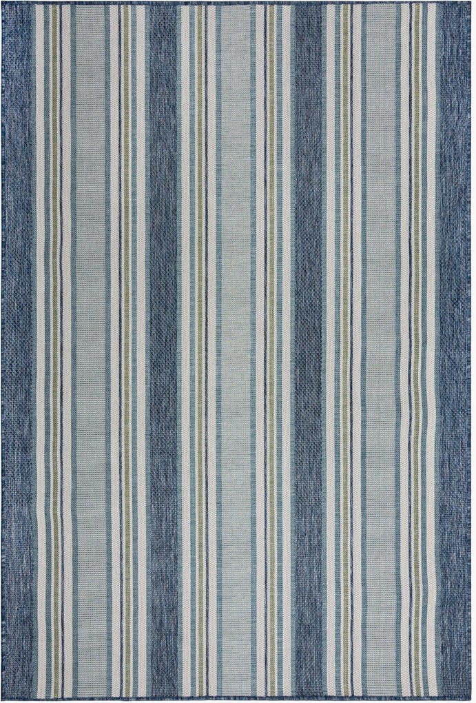 Vlak geweven in- & outdoor vloerkleed Roma Stripe
