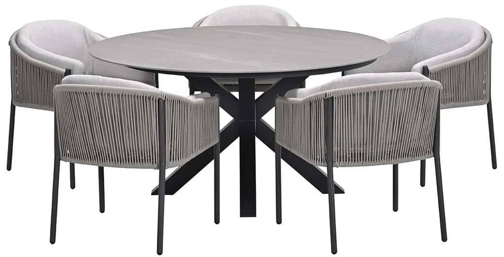 Garden Impressions Delvin tuinset 6-delig - Duuk tuintafel Ø150 cm