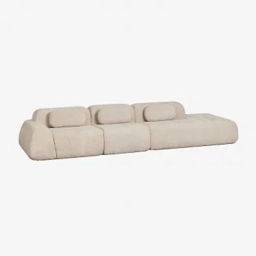 Modulaire Hoekbank Van 3 Delen Met Rechter Divan In Vacuüm Verpakte Chenille Merida Chenille Dik Tapiocabeige - Sklum