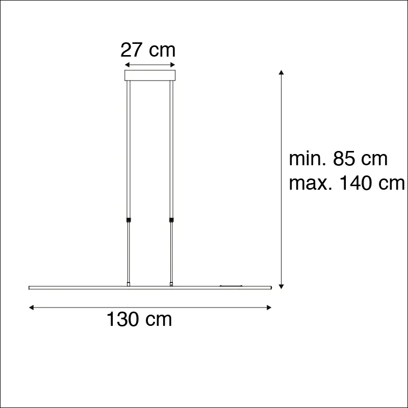 Eettafel / Eetkamer Moderne hanglamp zwart incl LED dimbaar - Bold Design, Modern Binnenverlichting Lamp
