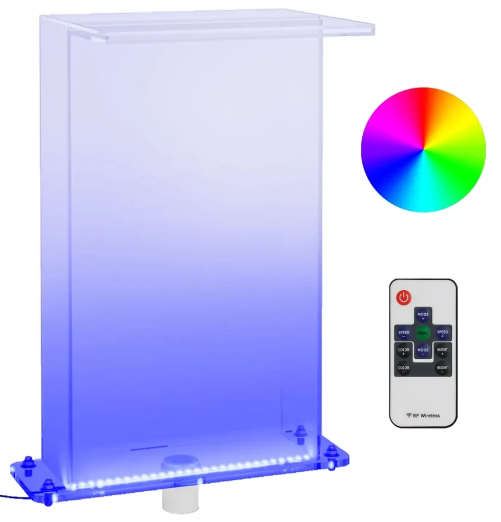 vidaXL Zwembadfontein met RGB LED's 51 cm acryl