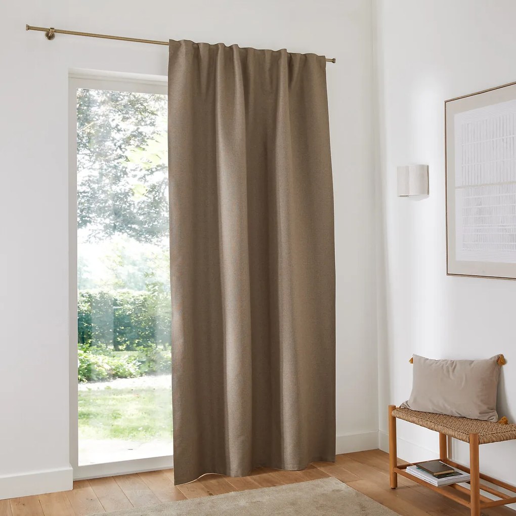 Verduisteringsgordijn van gerecycled polyester, met aangerimpelde bies en wave, SELECT