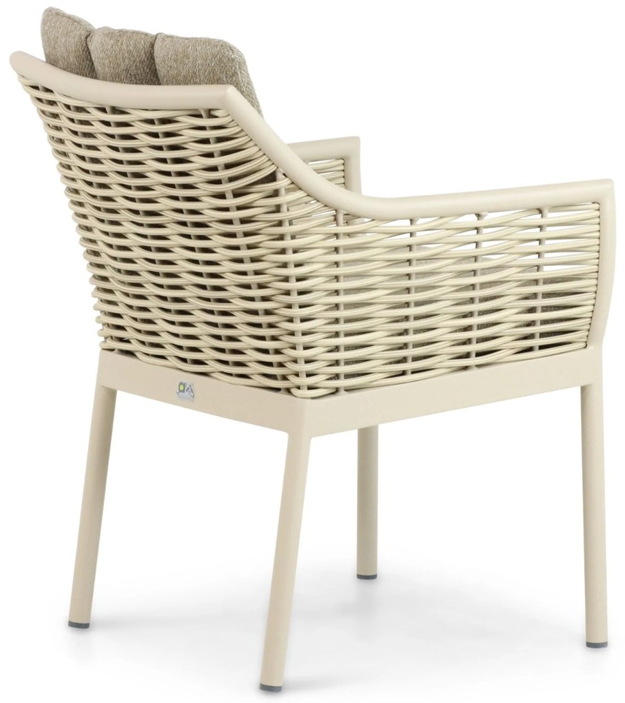 Tuinstoel Aluminium/Wicker Taupe-naturel-bruin Apple Bee Milou