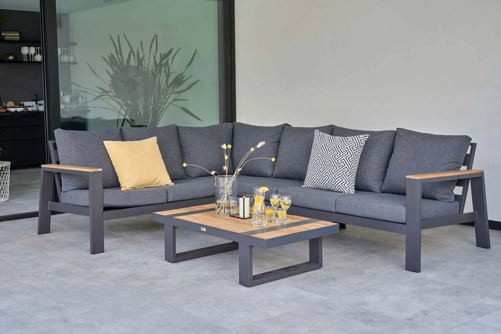 Hoek loungeset 6 personen Aluminium Grijs Lifestyle Garden Furniture Marietta