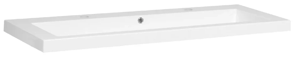 Brauer Solar Medium wastafel mineraalmarmer 120cm met 2 kraangaten wit glans