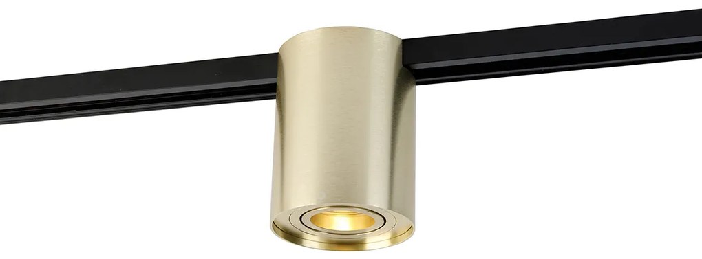 Moderne 1-fase railSpot / Opbouwspot / Plafondspot goud - Iconic Rondoo Up Modern GU10 Binnenverlichting Lamp