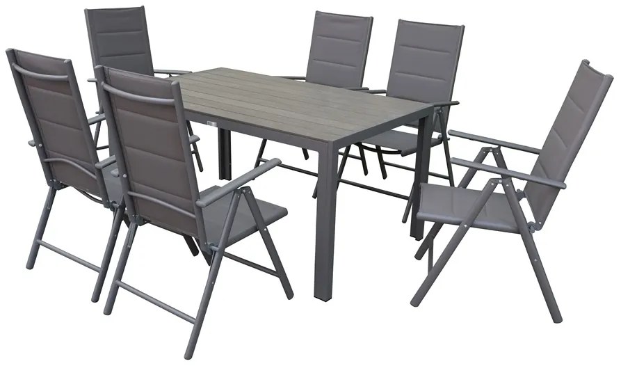 Polywood Verona aluminium tuinset voor 8 personen Garden Point grijs