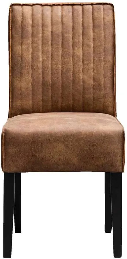 Eetkamerstoel Casey - step leder cognac - 93x46x68 cm - Leen Bakker