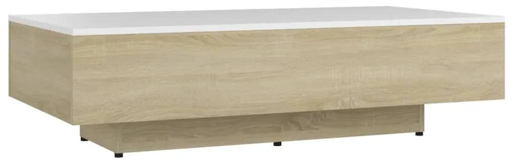 vidaXL Salontafel 115x60x31 cm spaanplaat wit en sonoma eikenkleurig