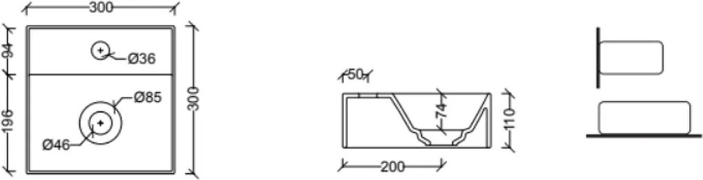Salenzi Spy Fontein met clickwaste 30x30 cm glans wit