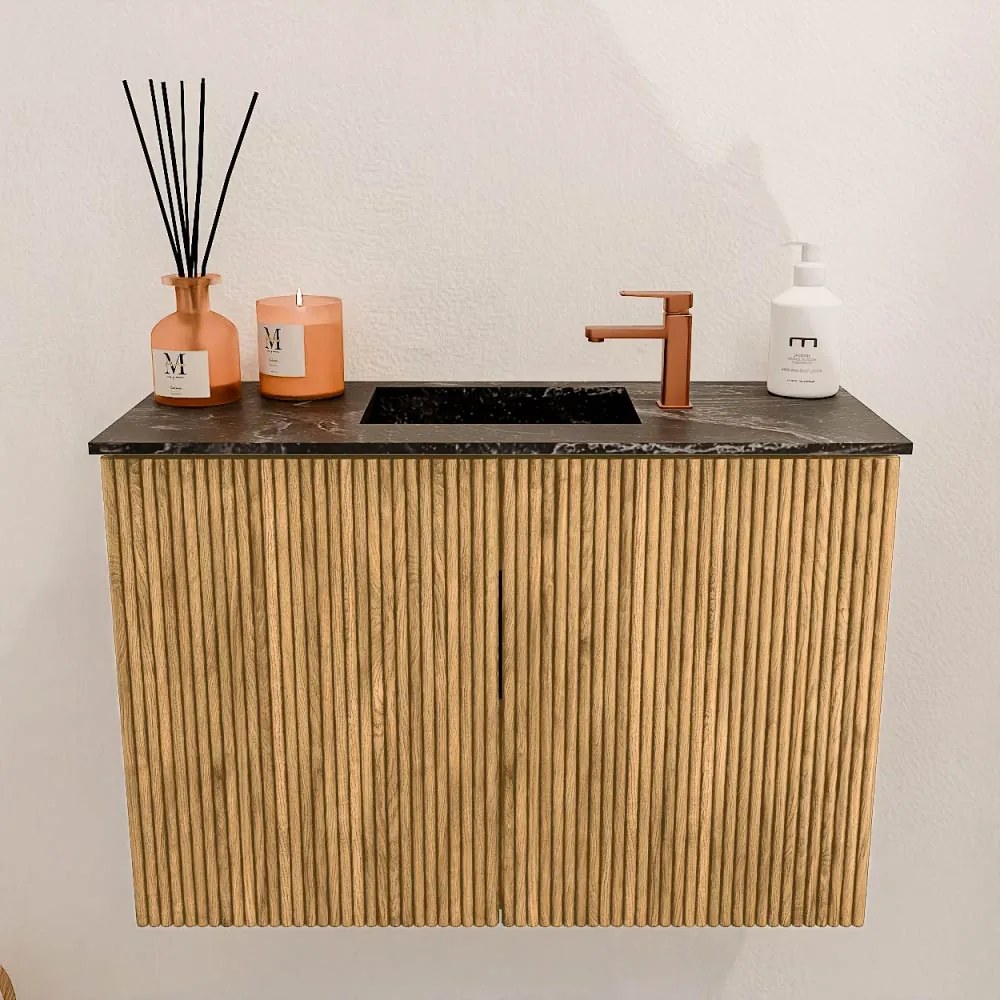 Mondiaz Joya DLux 60cm toiletmeubel oak met wastafel faye midden 1 kraangat lava