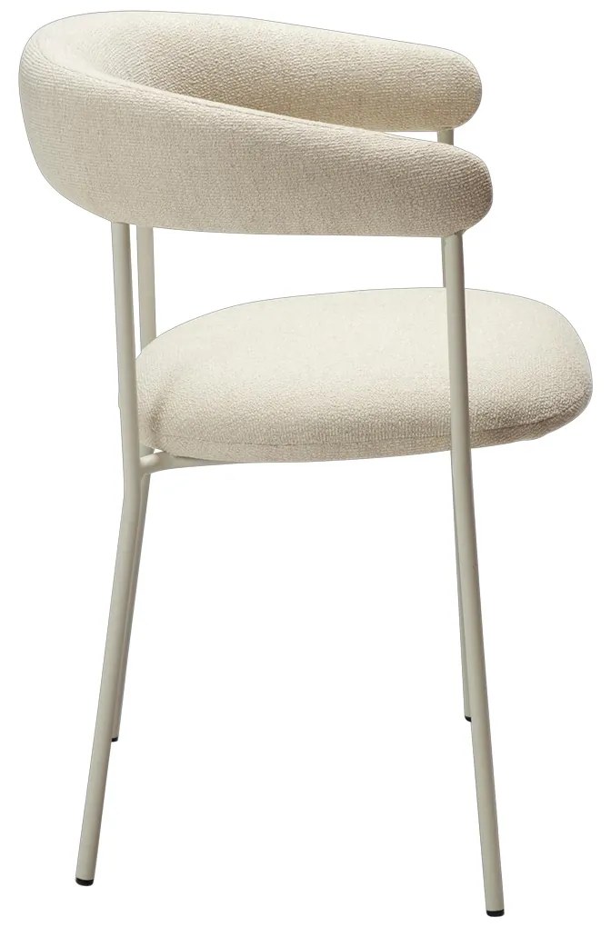 Dan-Form Plenti Eetkamerstoel Met Ronde Rug Wit Boucle