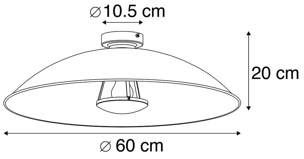 Smart plafondlamp met dimmer zwart met goud 60 cm incl. Wifi A60 - Emilienne Modern E27 rond Binnenverlichting Lamp
