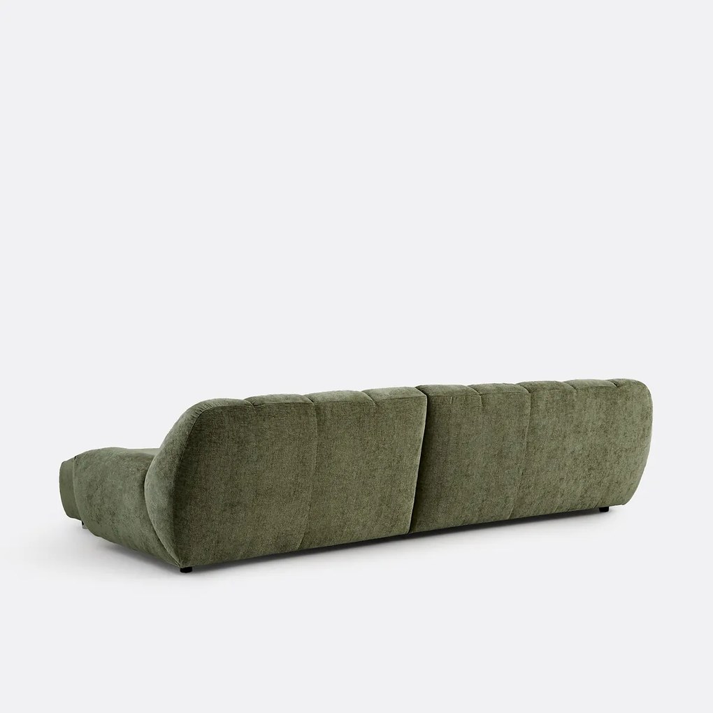 Rechte hoekbank, dik fluweel, Nuria