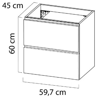 Tiger Loft badkamermeubel 60cm chalet eiken met wit blad