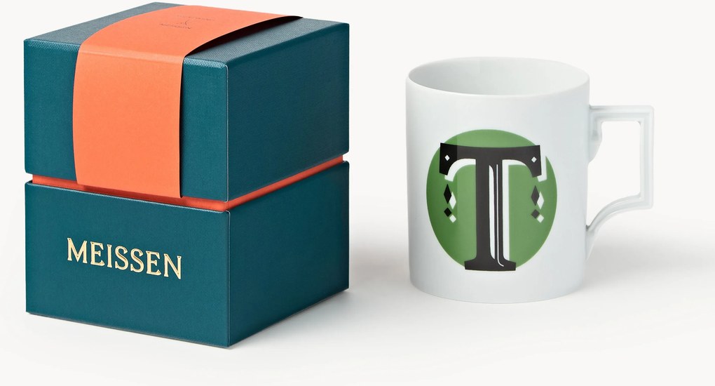 Handgemaakte beker Initials met decoratief motief