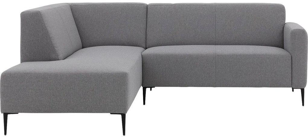 Goossens  Key West grijs, stof, 2-zits, modern design met ligelement links