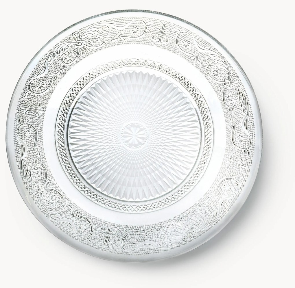 Glazen dinerborden Imperial met gestructureerde oppervlak, 6 stuks