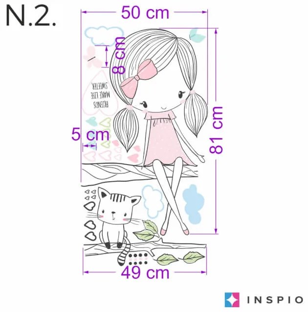 INSPIO fee op tak met katje in roze