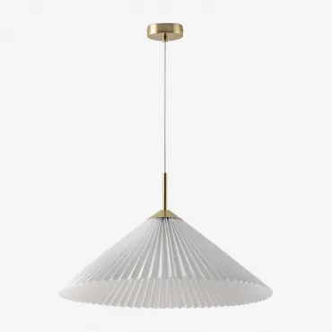 Hanglamp Van Metaal En Stof Margalida Goud - Sklum