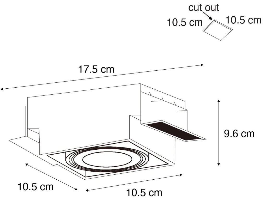 Set van 6 Inbouwspot wit GU10 AR70 trimless - Oneon GU10 Binnenverlichting Lamp