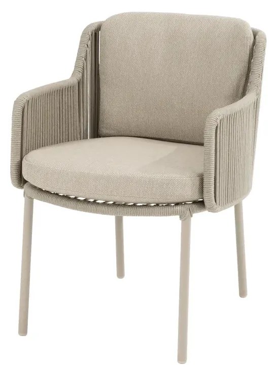 4 Seasons Outdoor Bernini tuinset latte met Prado tafel met keramisch blad Ø 160 cm Tuinset   beige weerbestendig