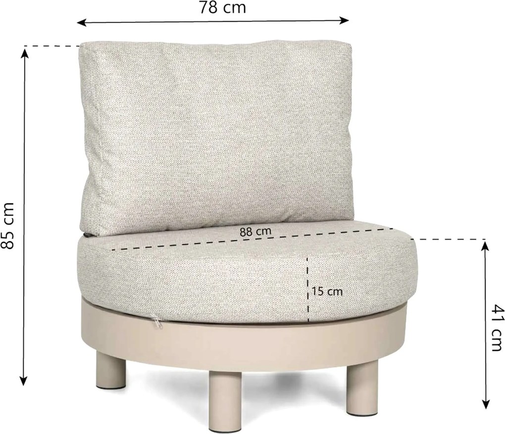 Tuinstoel Aluminium Zand/Beige Lifestyle Garden Furniture Organio