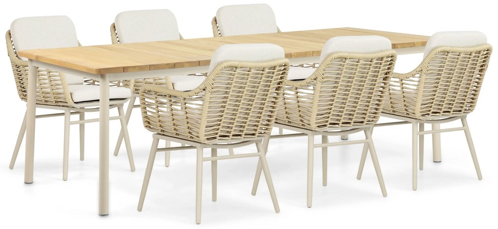 Tuinset 6 personen 240 cm Aluminium/Rope Taupe Coco Antoni/Milou