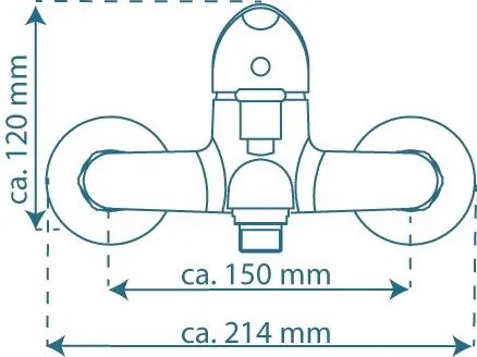 Schutte MAGNA ééngreepsmengkraan bad, chroom