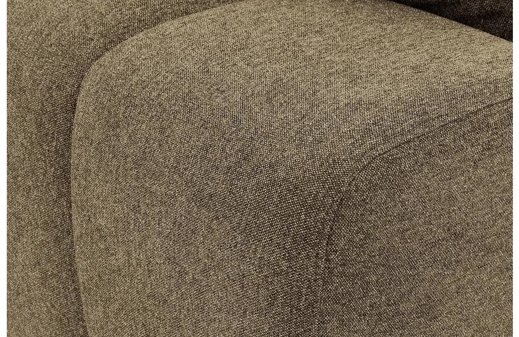 Goossens Excellent Bank Kubus - 30 X 30 Cm Stiksel groen, stof, 1,5-zits, modern design met chaise longue rechts
