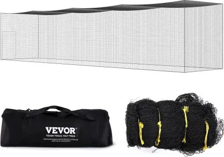 VEVOR Baseball Batting Cage Net met frame en net voor thuis of in de tuin 55 voet, Baseball Cage Net voor slaan en instellen, Baseballnet, Slagkooi, voor kinderen of volwassenen, Zwart