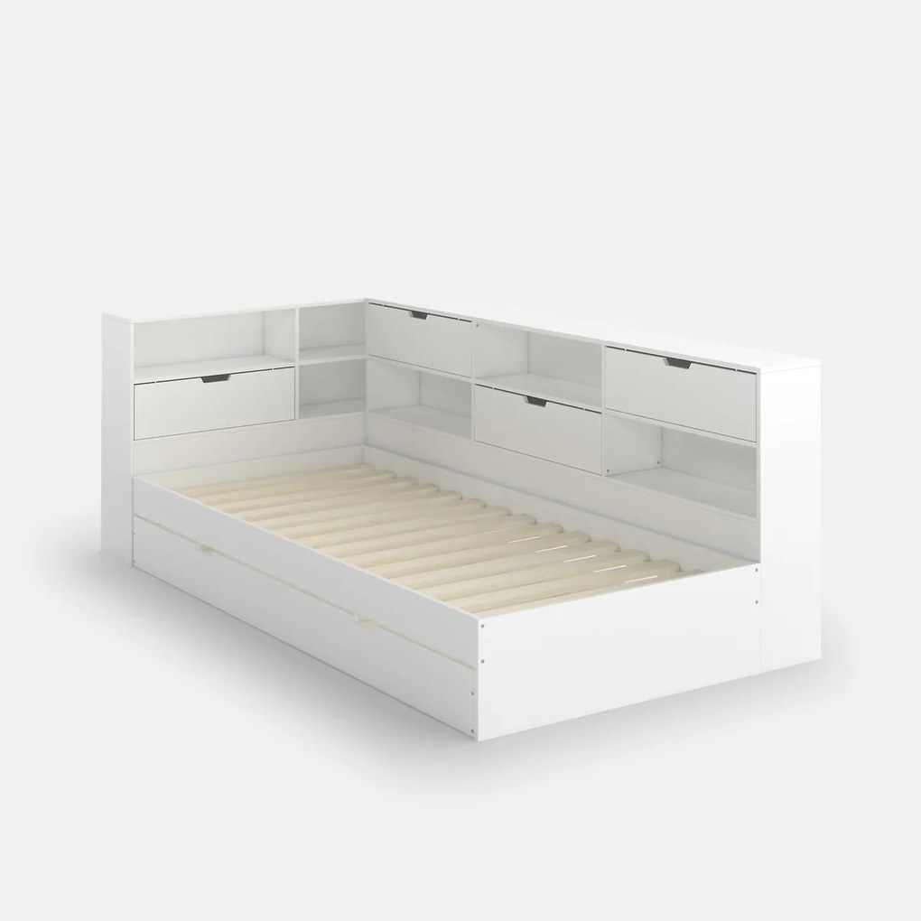 Bed met lade, opberging en lattenbodem Yann