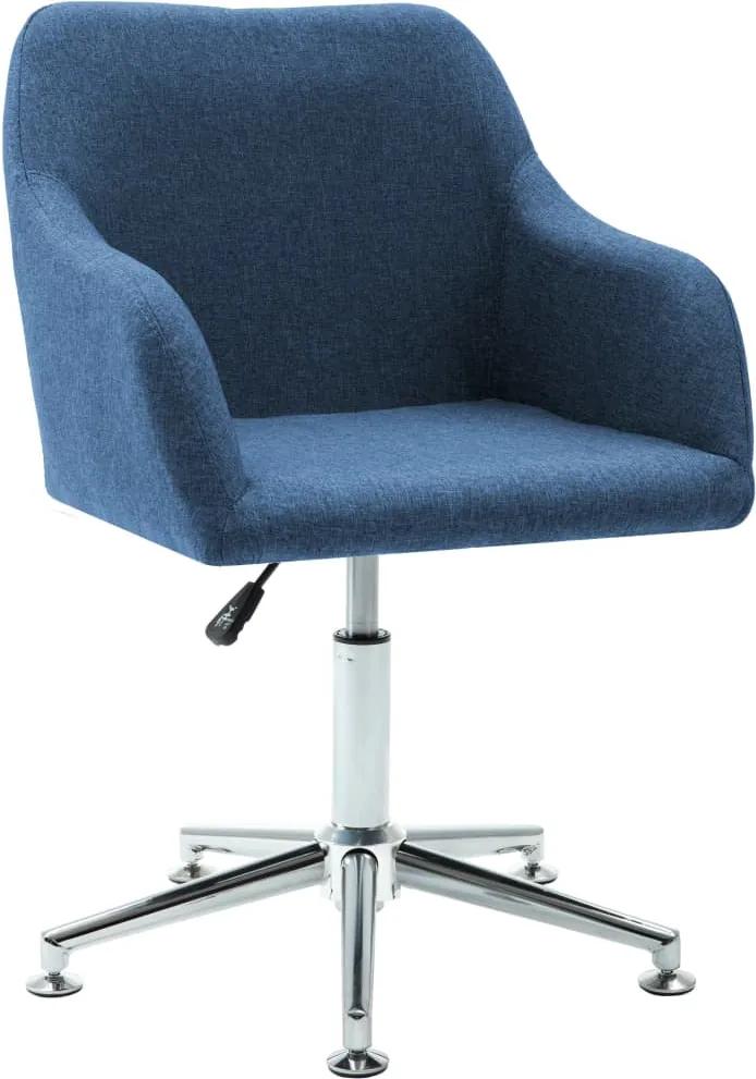 Kantoorstoel draaibaar stof blauw