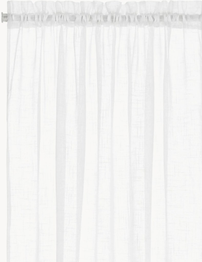 Transparante gordijnen met linnenlook en tunnelzoom Lara, 2-delig, B 134 cm