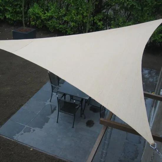 Schaduwdoek - 5 Meter Driehoek - Zonnedoek - Zonnezeil - 5 x 5 x 5 M. Creme