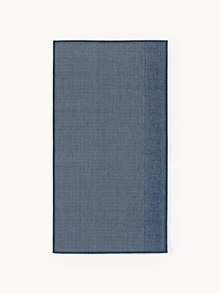 In- & outdoor dubbelzijdig vloerkleed Cort met zigzag patroon