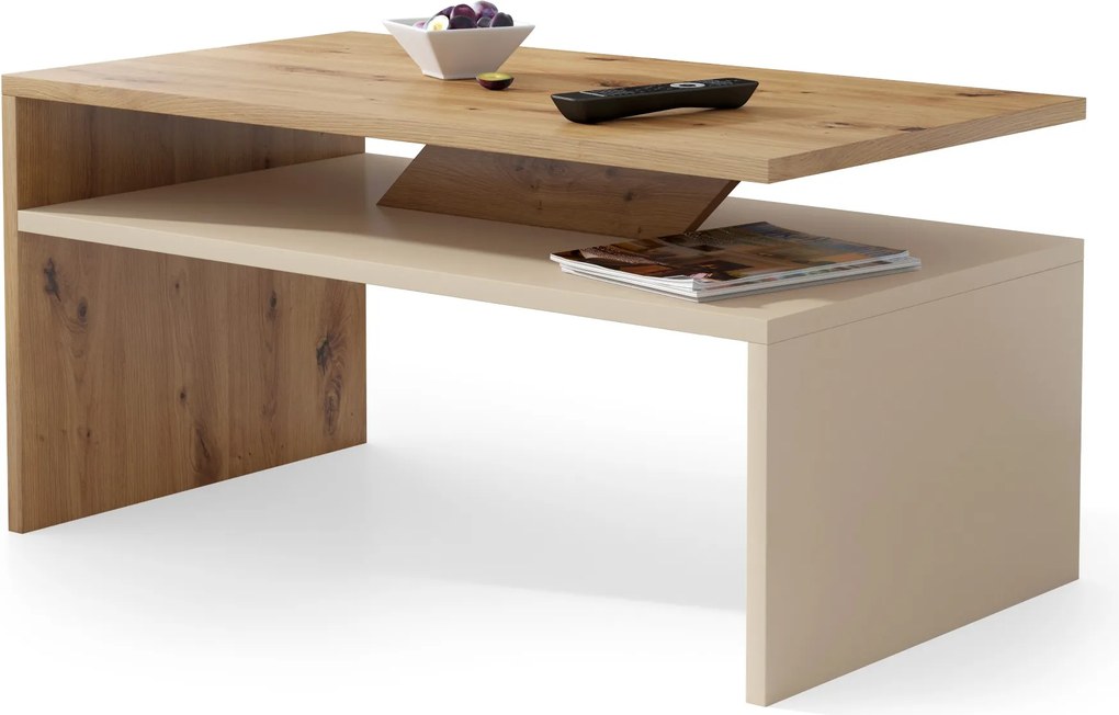 Mazzoni PRIMA artisan eiken/beige, salontafel