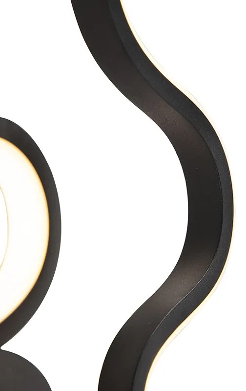Moderne wandlamp zwart incl. LED - Plomp